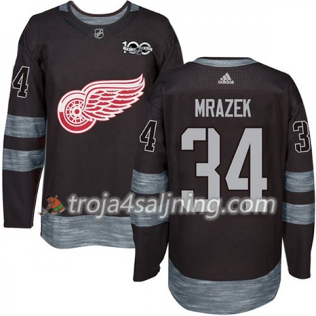 Detroit Red Wings tröja Petr Mrazek 34 1917-2017 100th Anniversary Adidas Svart Authentic - NHL Tröjor Herr Detroit Red Wings tröja Petr Mrazek 34 1917-2017 100th Anniversary Adidas Svart Authentic - NHL Tröjor Herr